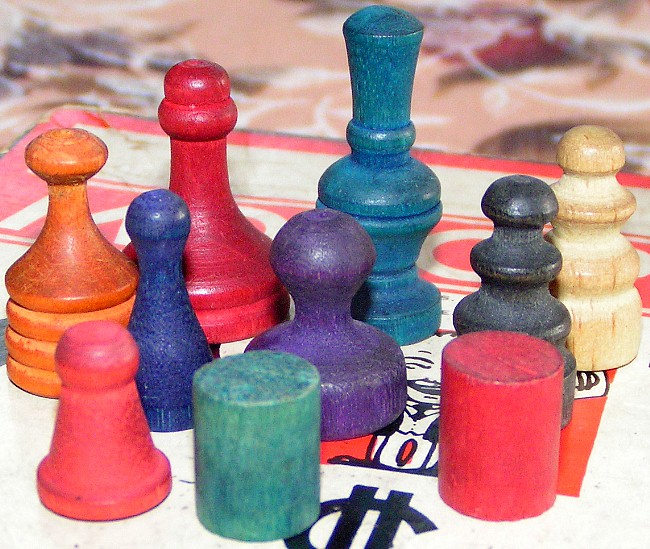 wooden monopoly tokens