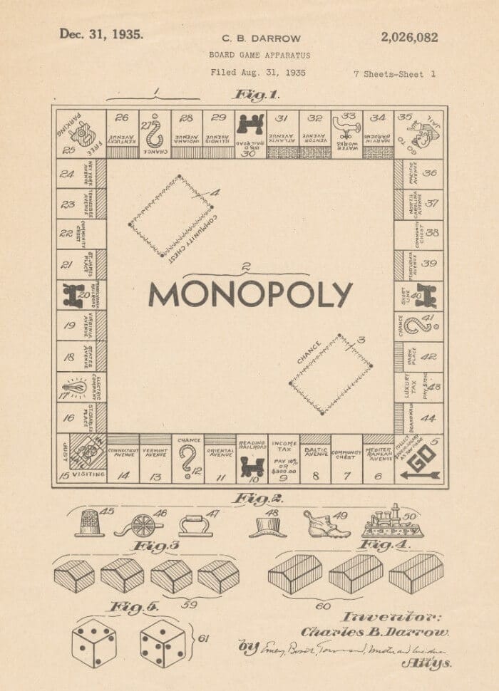 Charles Darrow’s Monopoly Patent 1935