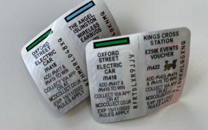 Kings Cross Station McDonalds Monopoly sticker
