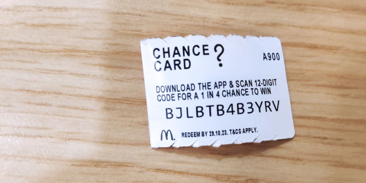 Maccas Monopoly Chance Card