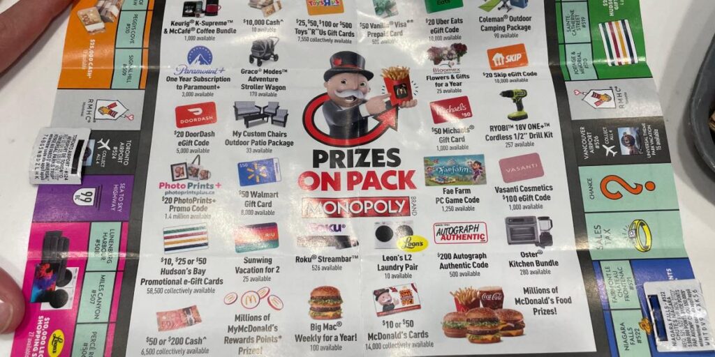 Monopoly Mcdonalds 2024 Rare Toby Roanne