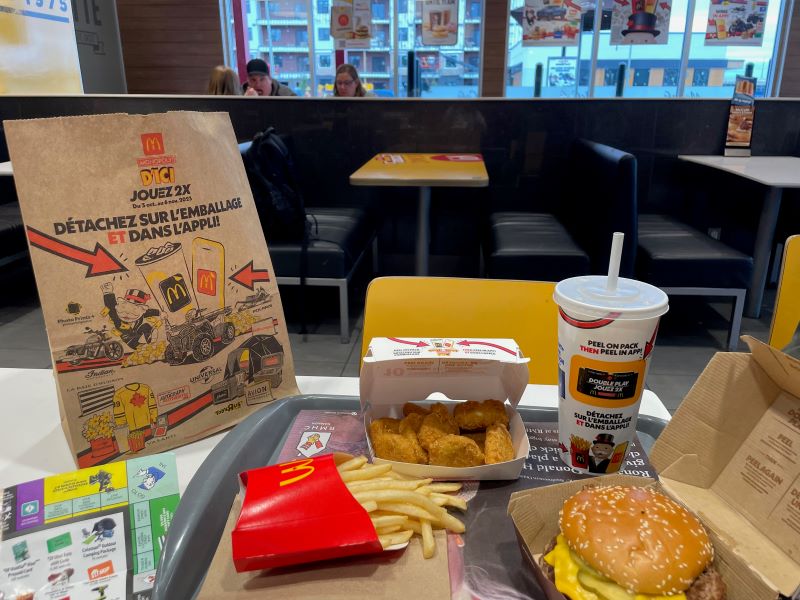 McDonalds Monopoly Canada Food