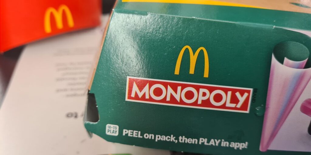McDonalds Monopoly Ireland Food Items