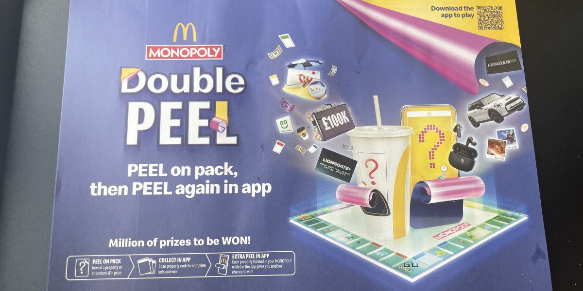 McDonalds Monopoly UK Tray Insert