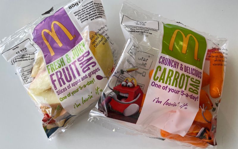 Fruit and veg bags with no Monopoly stickers