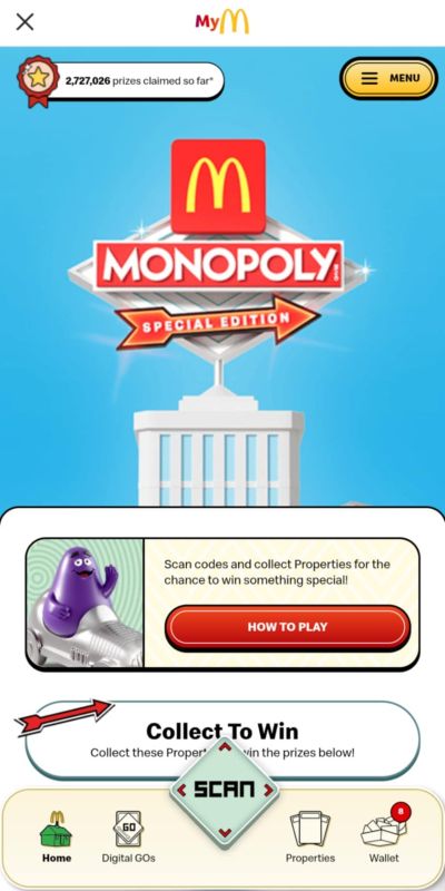 Monopoly App Home Screen