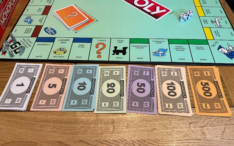 Monopoly money at start