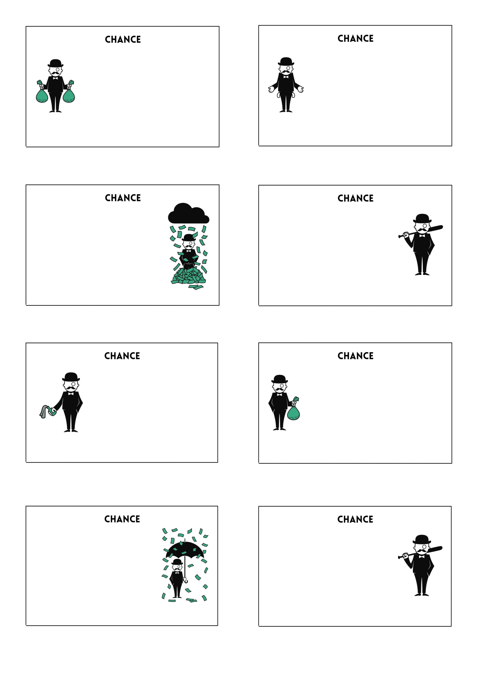 monopoly chance cards templte monopoly chance cards templte