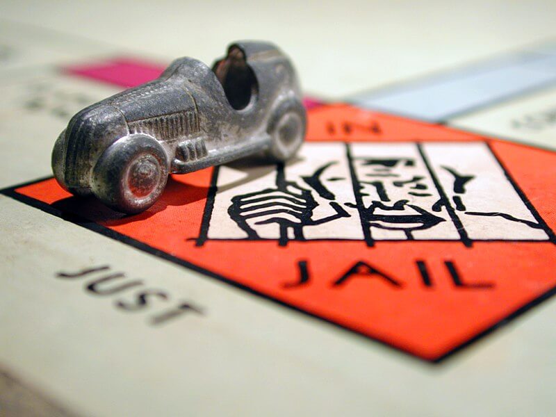 Monopoly token in Jail