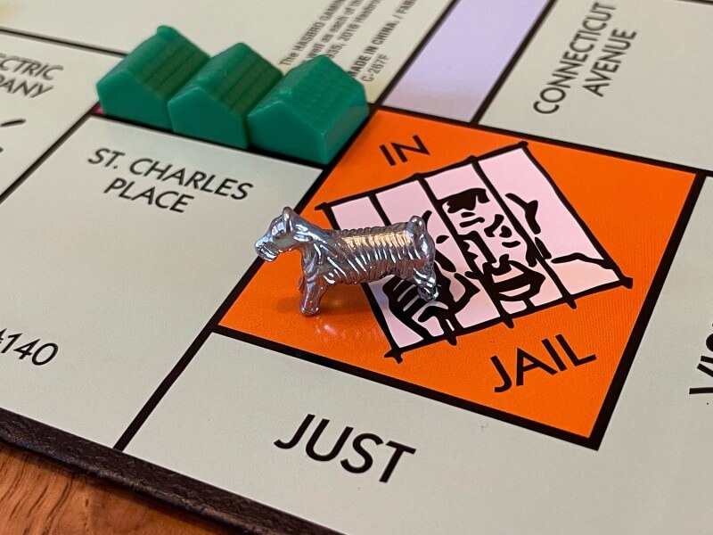 Monopoly token in jail