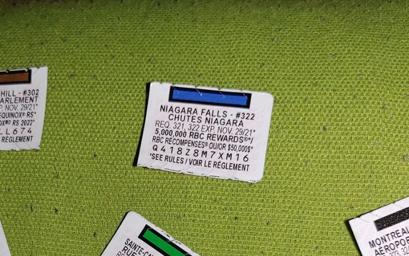 dark blue McDonalds Canada monopoly sticker