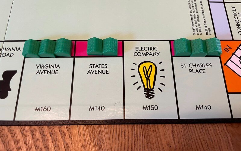 even building of houses in Monopoly