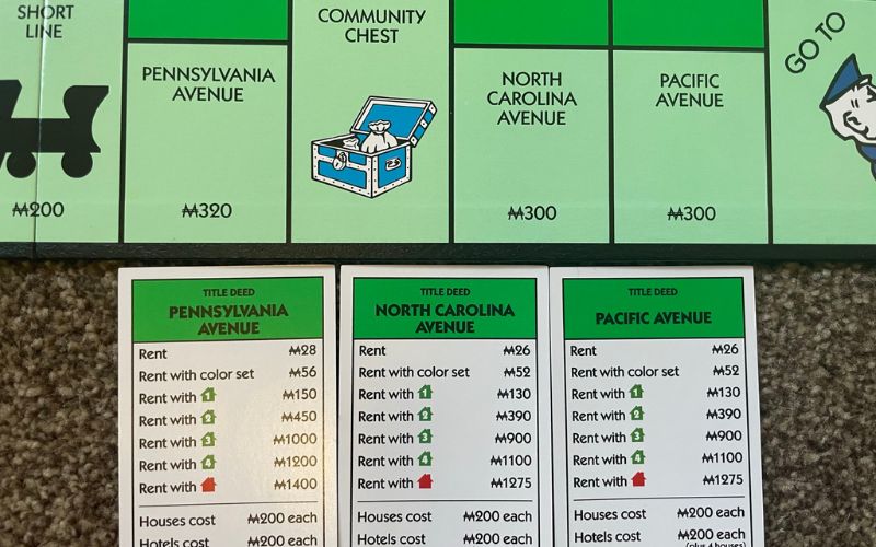 green Monopoly properties