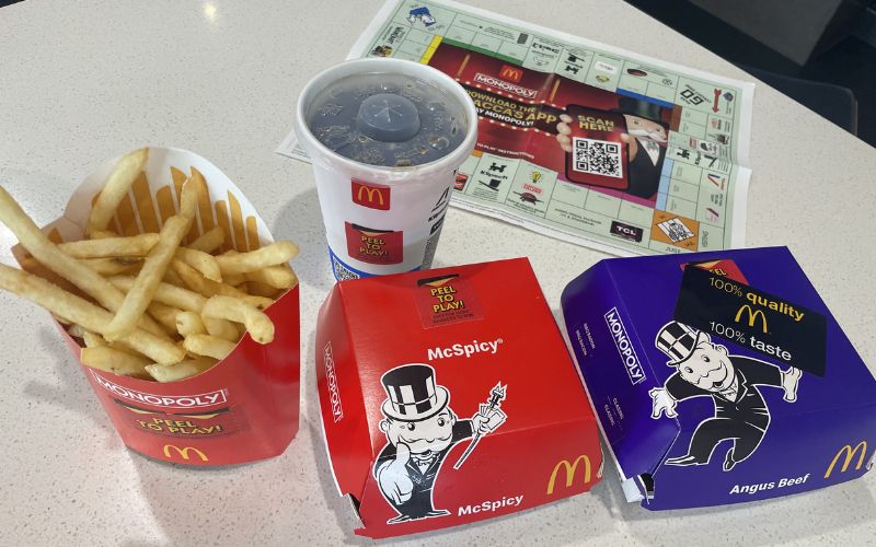 Maccas monopoly food items