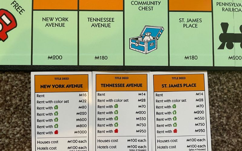 orange  Monopoly properties